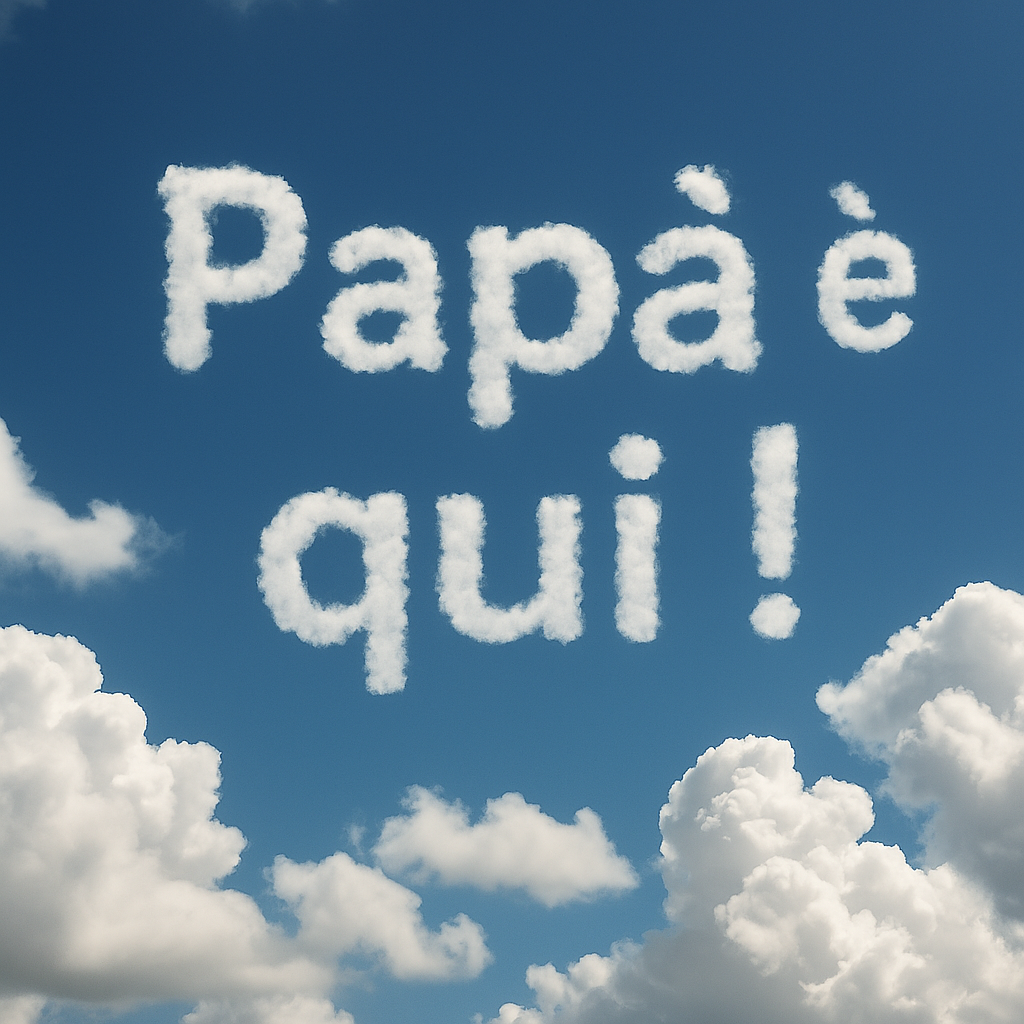 Nuvola con scritta Papà è qui!